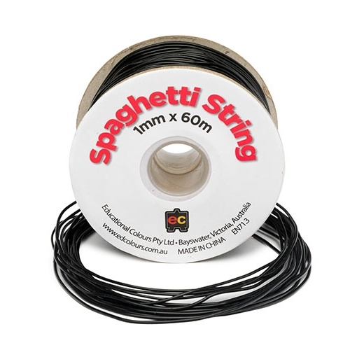 Spaggetti String Black 1mm x 60mm (PT1BLK)