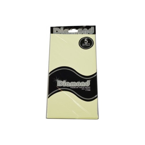 Tissue Paper Diamond Cream 500 x 750mm 17gsm 5 Sheets