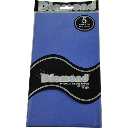 Tissue Paper Diamond Dark Blue 500 x 750mm 17gsm 5 Sheets