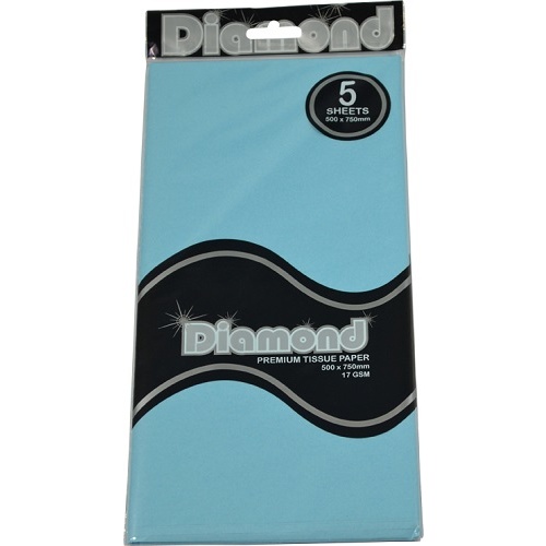 Tissue Paper Diamond Light Blue 500 x 750mm 17gsm 5 Sheets