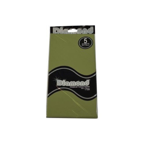 Tissue Paper Diamond Olive 500 x 750mm 17gsm 5 Sheets