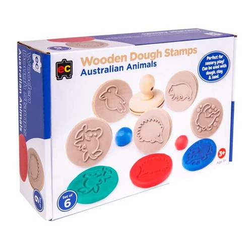 EC Wooden Dough Stamps -  Australian Animals Set 6