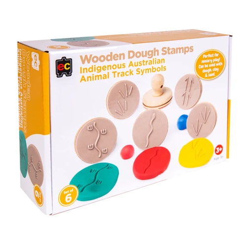 EC Wooden Dough Stamps - Indigenous Ani Track Set