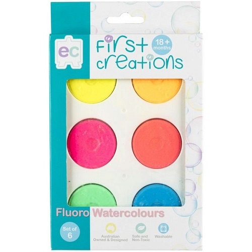 First Creations Watercolour Paint Blocks 6 Pack (FCBWC6)