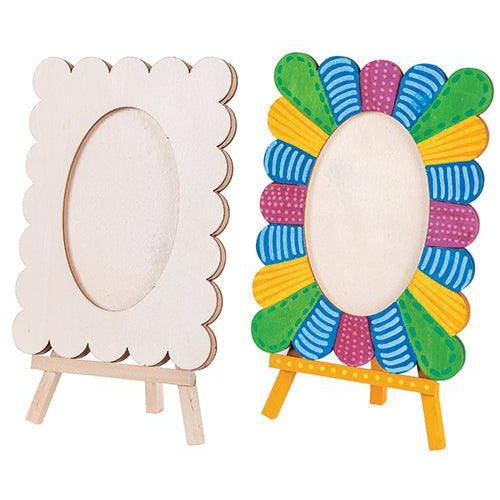 Wooden Wavy Photo Frame 11 x 15cm + Easel Pack of 5