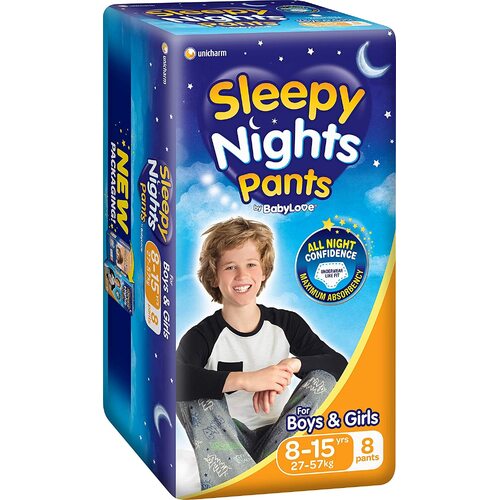 Babylove Sleepy Nights 8-15 Yrs (27-57kg) Ctn 32 ( 8 x 4)