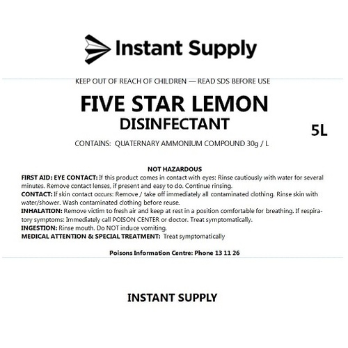 Five Star Lemon Disinfectant Hospital Grade 5L