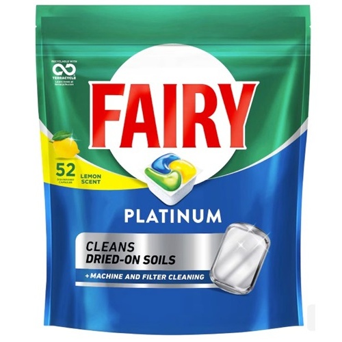 Fairy Platinum All In One Lemon Automatic Dishwasher Tablets 52 Pack