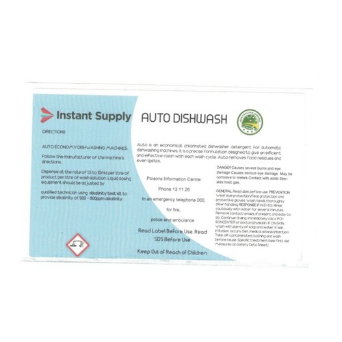 Auto (Automatic Machine Dish Washing) Bottle Label (Label Only)