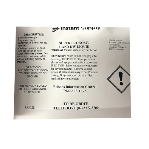 Super DishWash Label