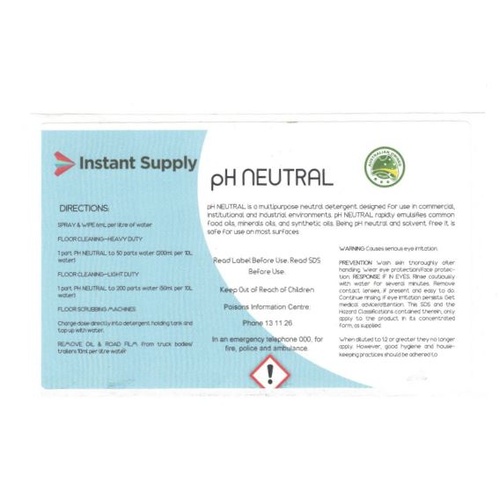 pH Neutral Floor Cleaner Bottle Label (Label Only)