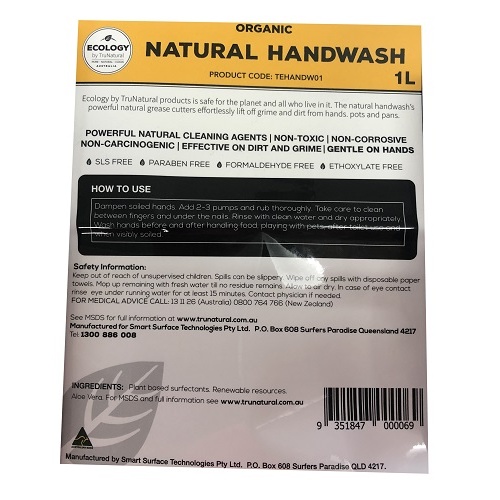Natural Hand Cleaner Label (Ecology)