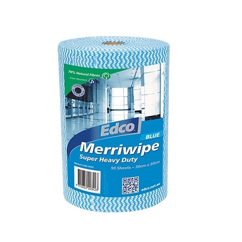 MerriWipe Super Heavy Duty Wipes 45m Roll Blue
