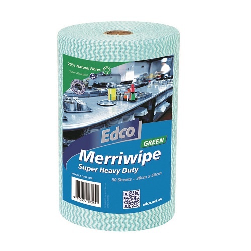 MerriWipe Super Heavy Duty Wipes 45m Roll Green