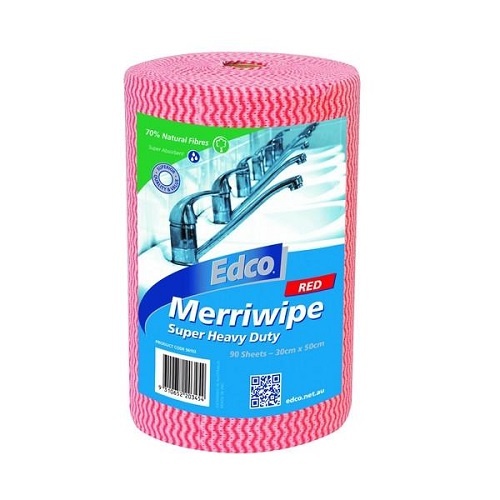 MerriWipe Super Heavy Duty Wipes 45m Roll Red