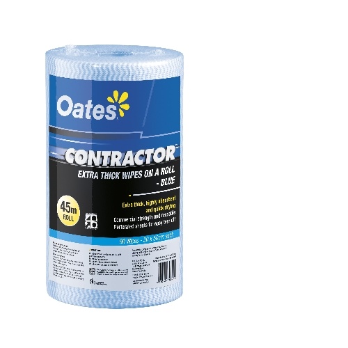  Oates Contractor Wipe Roll 45m Blue CLR-090-B