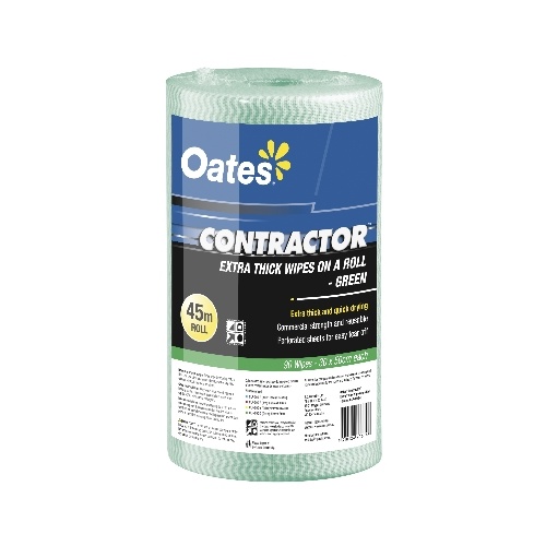 Oates Contractor Wipe Roll 45m Green CLR-090-G