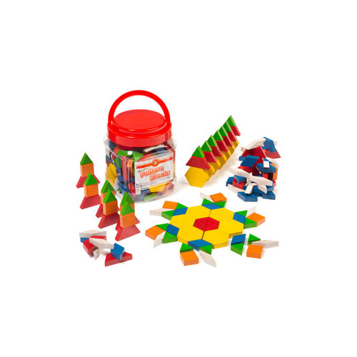Wooden Pattern Blocks Jar Of 126 (LGSW126)