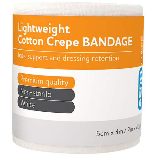 AEROCREPE Light Cotton Crepe Bandage 5cm x 4M Wrap