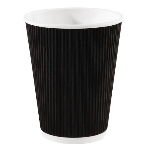 12 oz (360ml) Lockey Hot Coffee Cup (Tripple Wall BLACK) Sleeve (25) (PA-12HB)