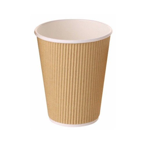 12 oz (360ml) Natural Brown Corrugated Tripple Wall Coffee Cup Sleeve (25)
