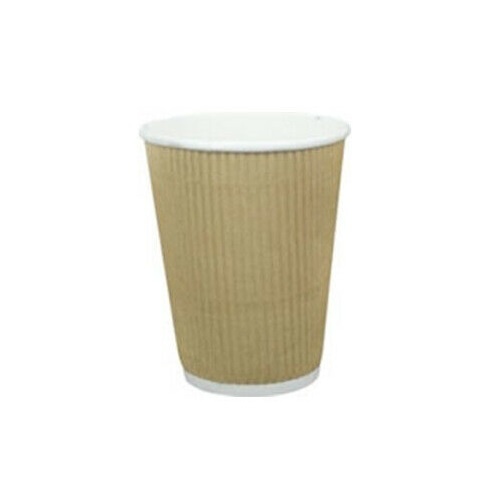 12 oz (360ml) Natural Brown Corrugated Tripple Wall Coffee Cup Ctn (25 x 20)