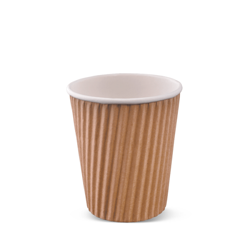 8 oz  Natural Brown Corrugated Tripple Wall Coffee Cup  500 (25 x 20)