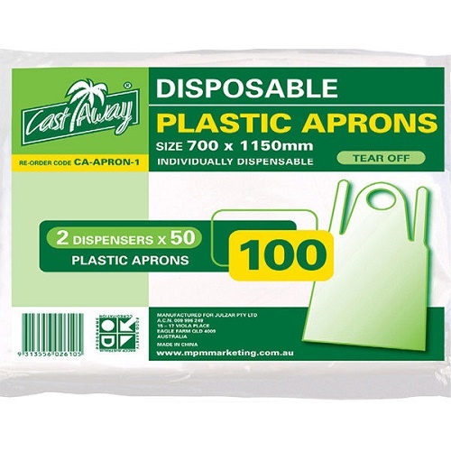 Castaway Disposable Plastic Apron (700 x 1150 mm) Pack 100