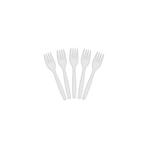Disposable Plastic Fork White Pack 100