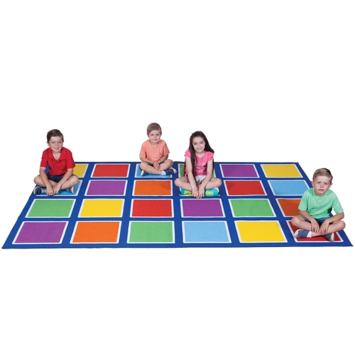 Colour Squares Placement Rug - 24 Squares 3m x 2m
