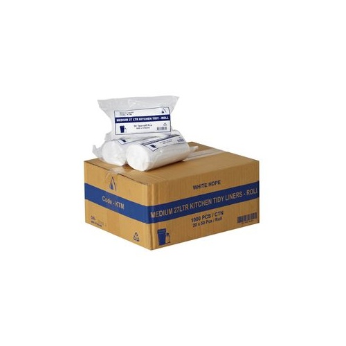 27L Medium White Carton (Roll 50 x 20) - 1000 bags