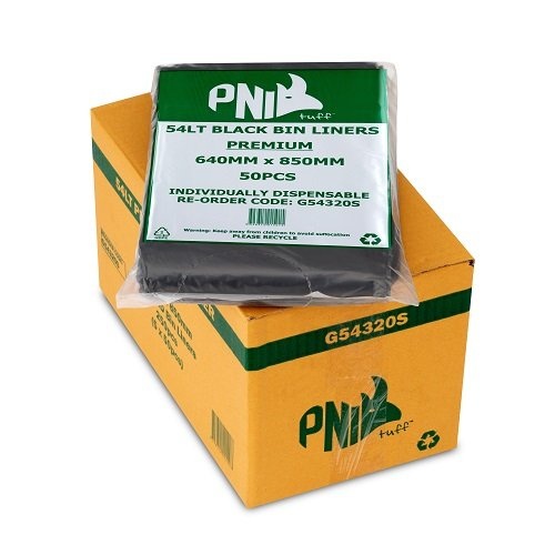 Garbage Bag Medium Duty Black 54L CTN (250)  (G54320S)