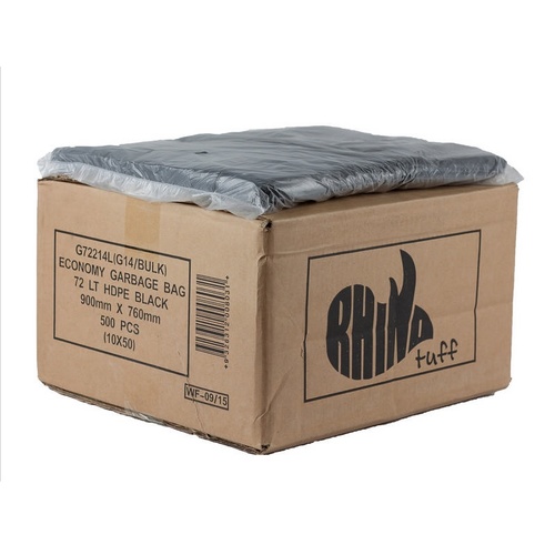 NOTE: 500 BAGS. 72L Black (Roll 25 x 20) DOUBLE Carton