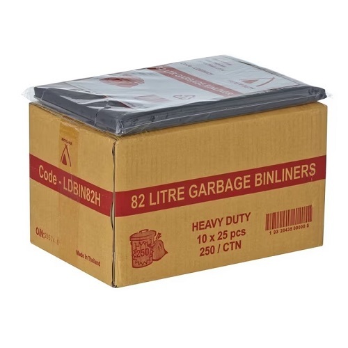 Heavy Duty LDBIN82H Garbage Bag Black 82L CTN (25 x 10) 