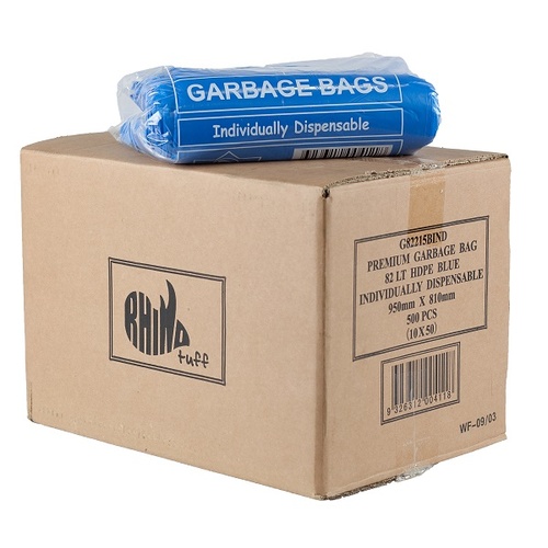 82L Blue (50 x 10) (82BINBLU) - 500 bags
