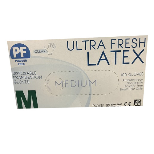 Latex Powder Free Glove Medium Pk 100