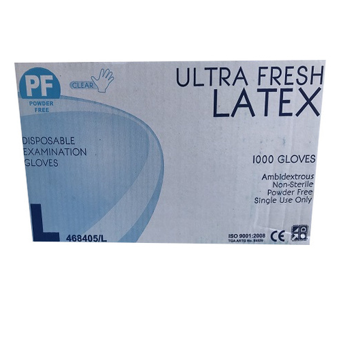 Ultra Fresh Latex Powder Free Glove Large Carton (Pack 100 x 10)
