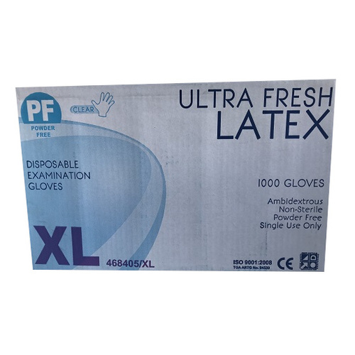Latex Powder Free Glove X-Large Ctn (Pk 100 x 10)
