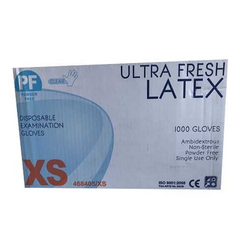 Latex Powder Free Glove Extra Small Ctn (Pk 100 x10)
