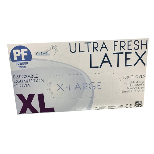 Latex Powder Free Glove X-Large Pk 100