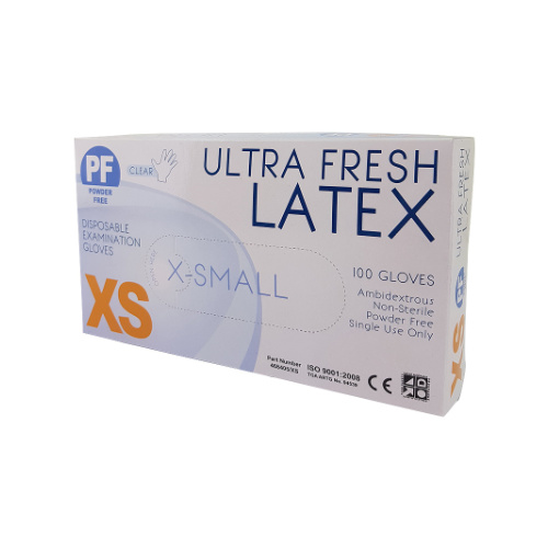 Latex Powder Free Glove Extra Small Pk 100