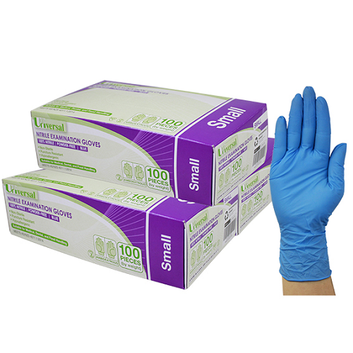 Universal Nitrile Examination SMALL Gloves, AS NZ Standard, Powder Free, Blue HACCP Carton (10 x 100) 