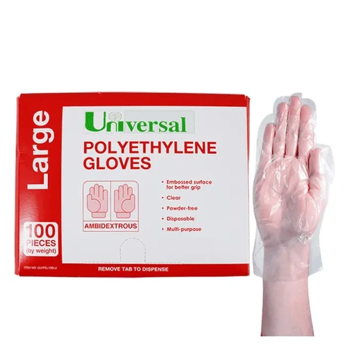 Universal Polyethylene Disposable Glove Large Carton (Pack 100x25)