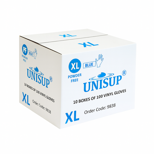 Vinyl Powder Free BLUE Glove Ex-Large Carton (Pack 100 x 10)