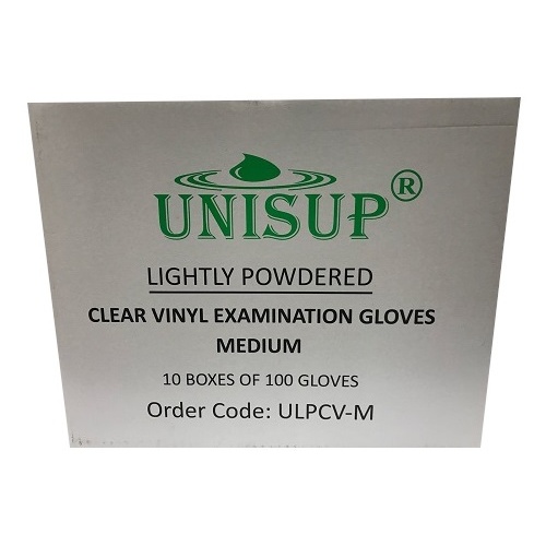 Vinyl Lightly Powdered Clear Glove Medium Ctn (Pk 100 x 10)