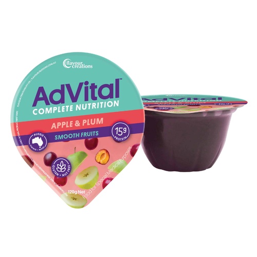 AdVital Apple and Plum Nutritionally Complete Smooth Fruits Pack 12