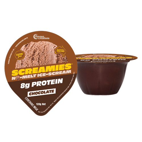 Chocolate 8g Protein SCREAMIES No-Melt Ice-Scream Pack 12