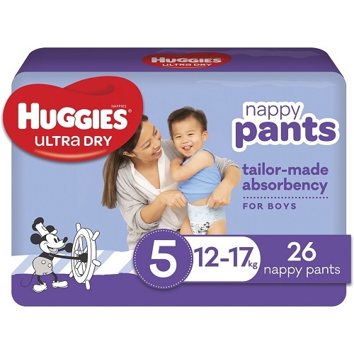Huggies Nappy Pant BOY Walker SIZE 5 (12-17kg) PACK 26
