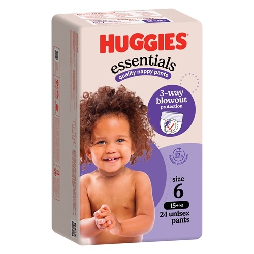 HUGGIES Essentials Nappy Pants Size 6 JUNIOR Carton 96 ( 24 x 4 ) (21062)