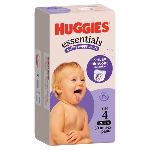 HUGGIES Essentials Nappy Pants Toddler Size 4 Carton 120 ( 30 x 4) 